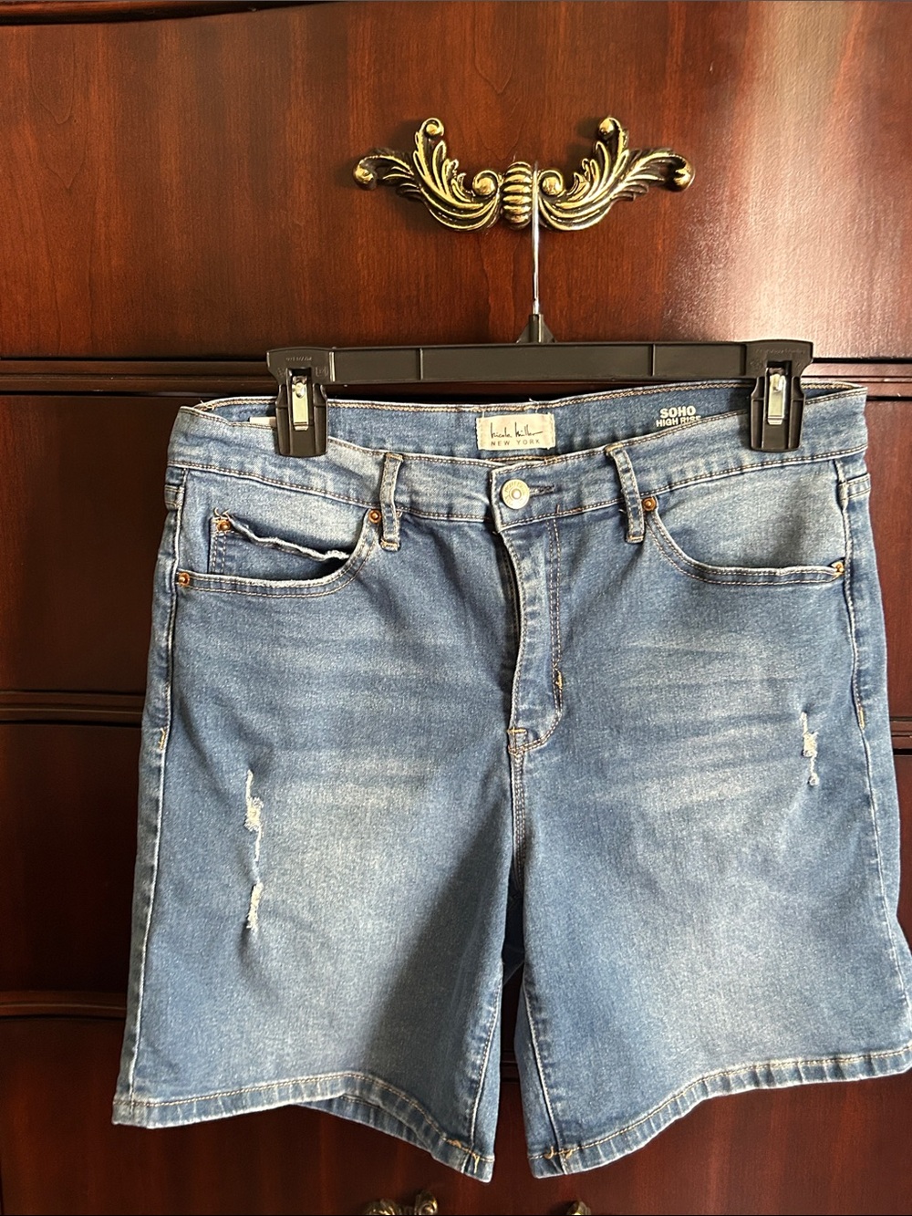 Nicole Miller Light Blue Boyfriend Denim Shorts